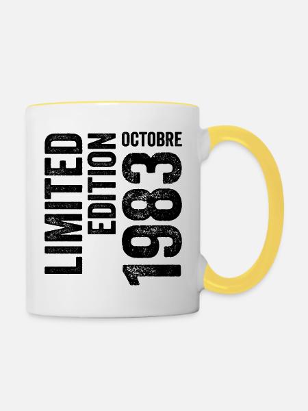 1983  - Tasse zweifarbig - Weiß/Gelb