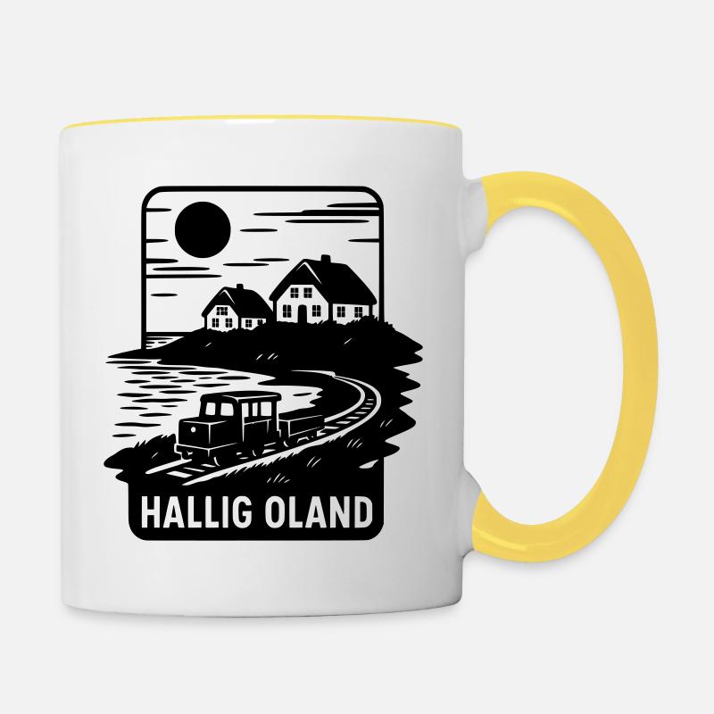 Oland Hallig - Contrasting Mug - white/yellow