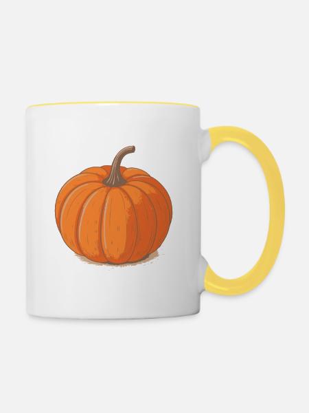Retro Pumpkin Orange Sparkle - Tasse zweifarbig - Weiß/Gelb