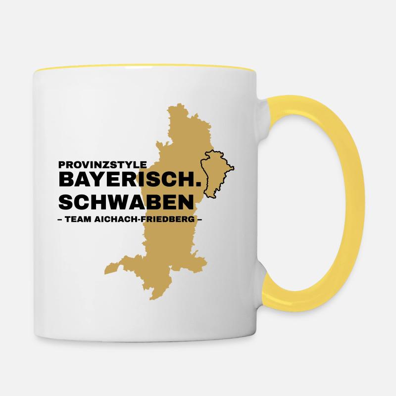 Souabe | AICHACH-FRIEDBERG - Mug contrasté - blanc/jaune