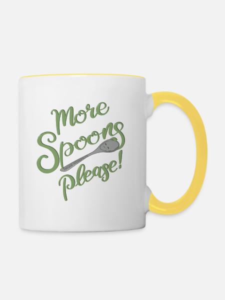 More Spoons please! - Tasse zweifarbig - Weiß/Gelb