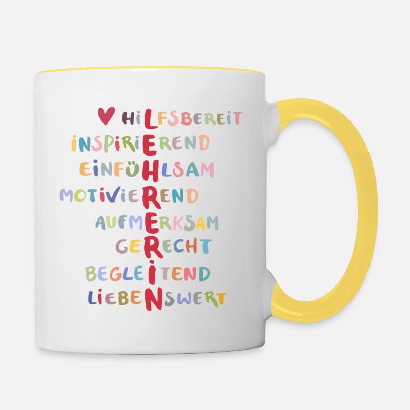 enseignant - Mug contrasté - blanc/jaune