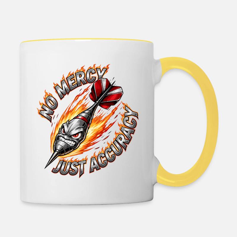 Feuerdart, pas de pitié, juste la précision - Mug contrasté - blanc/jaune