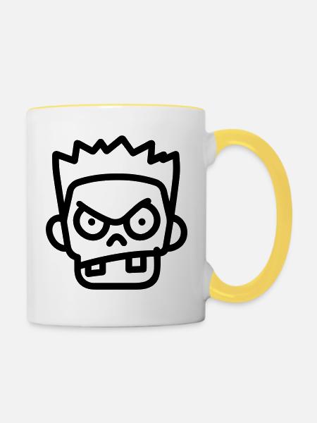 Zombie - Tasse zweifarbig - Weiß/Gelb