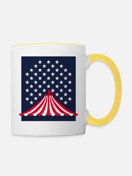 America Now - Tasse zweifarbig - Weiß/Gelb