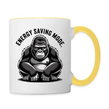 Gorilla Energy Saving Mode - Contrasting Mug - white/yellow - Right