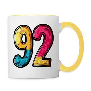 92 Number Colorful - Contrasting Mug - white/yellow - Right