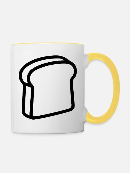 Toast - Tasse zweifarbig - Weiß/Gelb