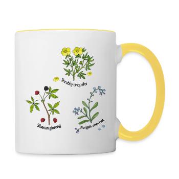 Herbes naturelles - Mug contrasté - blanc/jaune - Droite