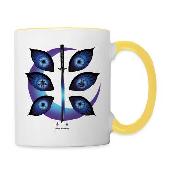 Nachtklinge Neon Augen - Tasse zweifarbig - Weiß/Gelb - Rechts