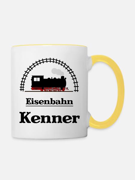 Eisenbahn Kenner - Tasse zweifarbig - Weiß/Gelb