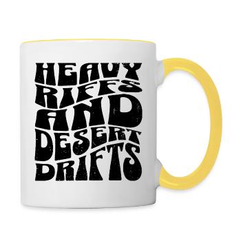 Schwere Riffs & Wüstendrifte - Tasse zweifarbig - Weiß/Gelb - Rechts