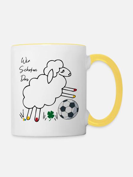 Wir Schafen das - Tasse zweifarbig - Weiß/Gelb