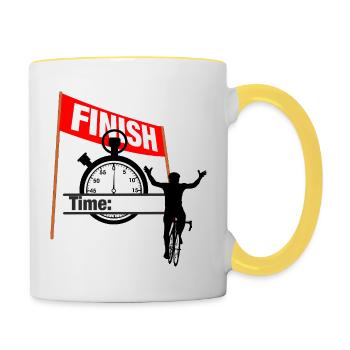 Cycling Finish Time - Contrasting Mug - white/yellow - Right