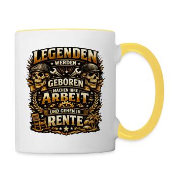 Don de pension Légende - Mug contrasté - blanc/jaune - Droite