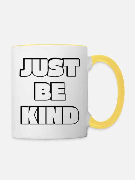 Sei einfach freundlich - Tasse zweifarbig - Weiß/Gelb