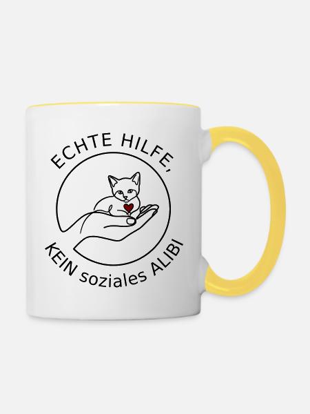 Echte Hilfe - Tasse zweifarbig - Weiß/Gelb