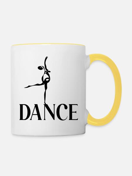 Ballerina-Tanztanz - Tasse zweifarbig - Weiß/Gelb
