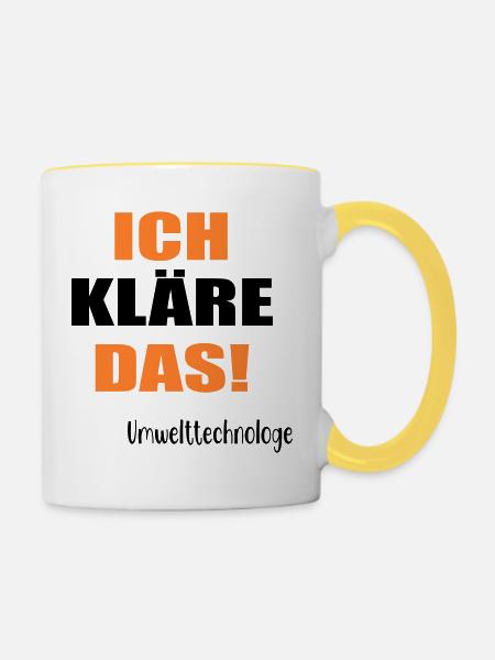 Umwelttechnologe Abwasser - Tasse zweifarbig - Weiß/Gelb