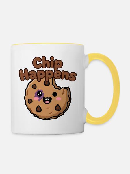 Chip Happens Keks - Tasse zweifarbig - Weiß/Gelb