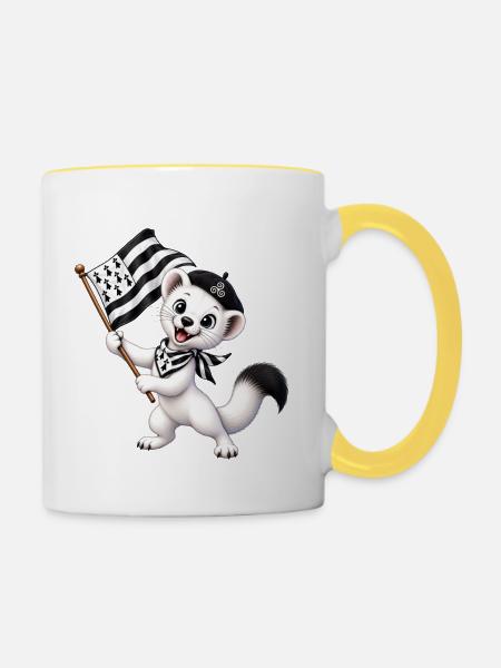 Hermine als Kind - Tasse zweifarbig - Weiß/Gelb