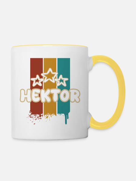 Hektor als Geschenkidee - Tasse zweifarbig - Weiß/Gelb