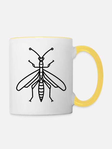 Insekt - Tasse zweifarbig - Weiß/Gelb