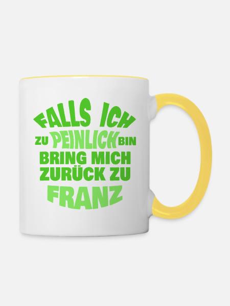JGA Franz - Tasse zweifarbig - Weiß/Gelb