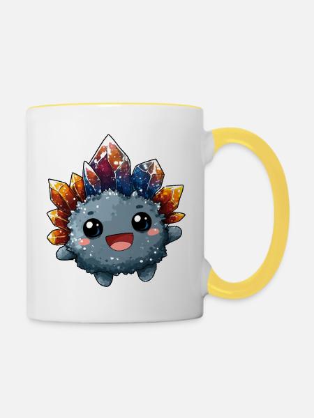 Kuschelkristall - Tasse zweifarbig - Weiß/Gelb