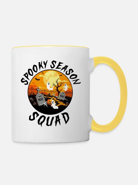 Spooky Season Squad von Helfspawn - Tasse zweifarbig - Weiß/Gelb