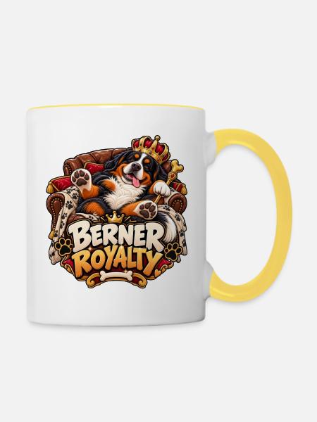 Berner Royalty - Tasse zweifarbig - Weiß/Gelb