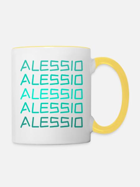 Alessio - Tasse zweifarbig - Weiß/Gelb