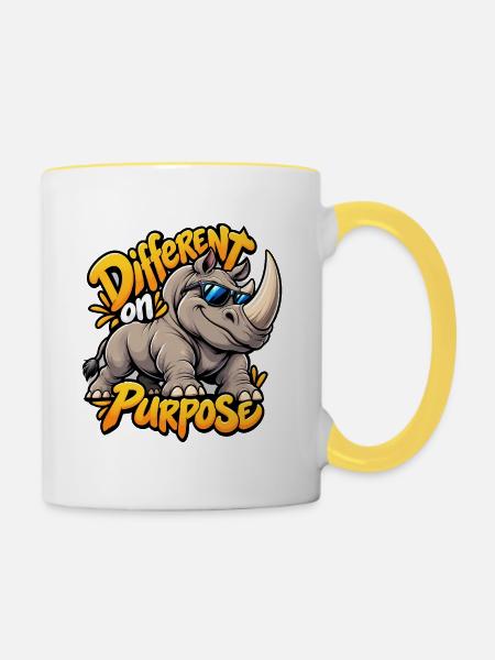 Rhino - Tasse zweifarbig - Weiß/Gelb