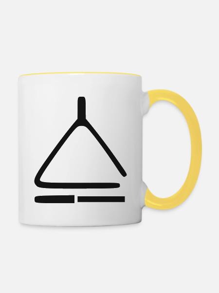 Triangle - Tasse zweifarbig - Weiß/Gelb