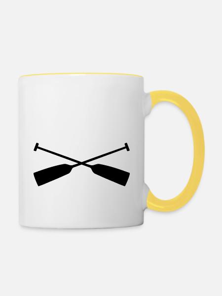 Paddel - Tasse zweifarbig - Weiß/Gelb