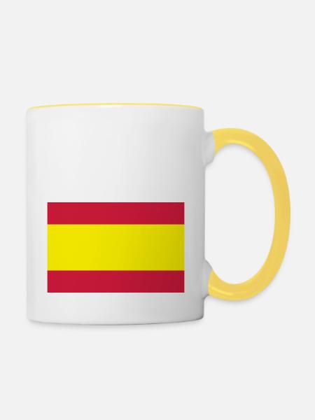 Flagge Spanien - Tasse zweifarbig - Weiß/Gelb