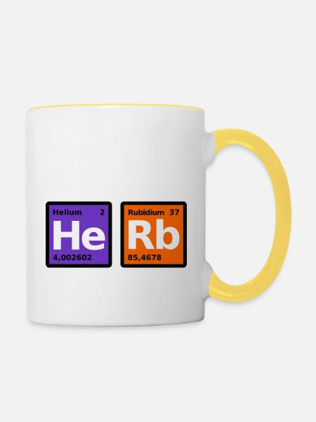 HeRb - Tasse zweifarbig - Weiß/Gelb