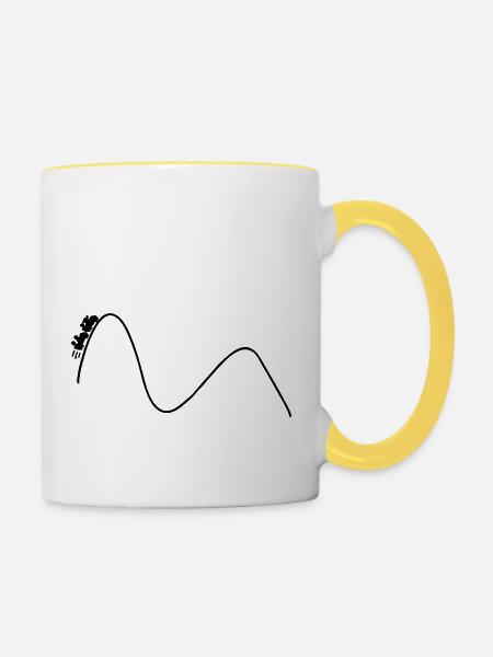 Rollercoaster - Tasse zweifarbig - Weiß/Gelb