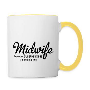 midwife - Contrasting Mug - white/yellow - Right