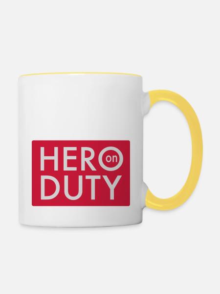 hero - Tasse zweifarbig - Weiß/Gelb