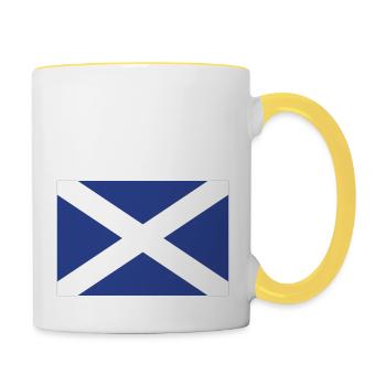 scotland flag - Contrasting Mug - white/yellow - Right