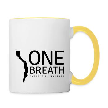 One Breath (custom color) - Mug contrasté - blanc/jaune - Droite
