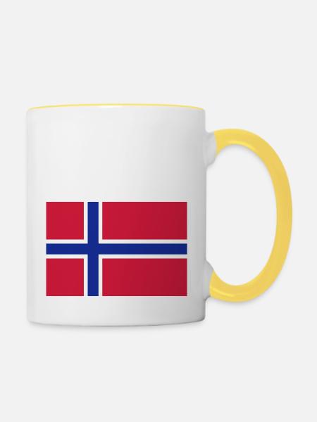 flagge - Tasse zweifarbig - Weiß/Gelb