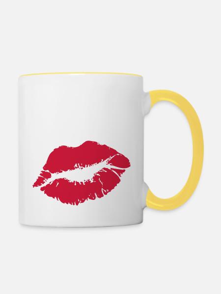 lippe - Tasse zweifarbig - Weiß/Gelb