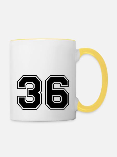 36 - Tasse zweifarbig - Weiß/Gelb