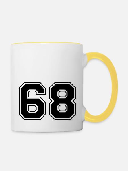 68 - Tasse zweifarbig - Weiß/Gelb