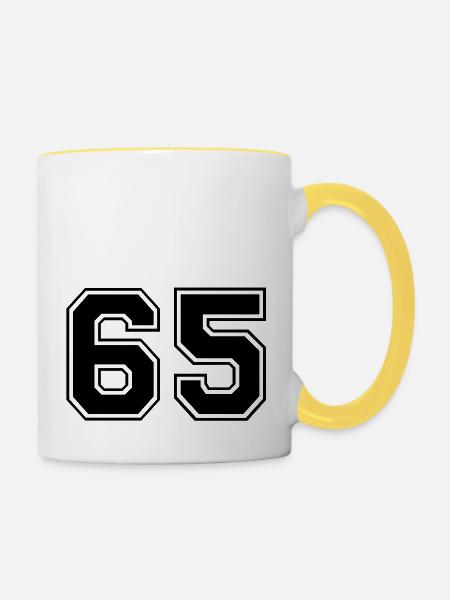 65 - Tasse zweifarbig - Weiß/Gelb