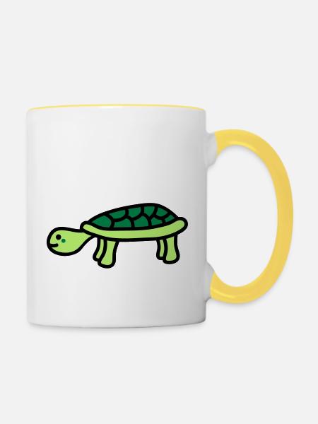 turtle - Tasse zweifarbig - Weiß/Gelb