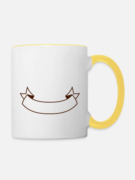 banner - Tasse zweifarbig - Weiß/Gelb