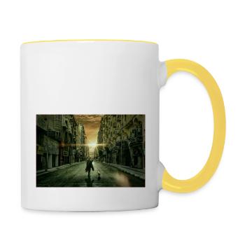 You never walk alone - Contrasting Mug - white/yellow - Right